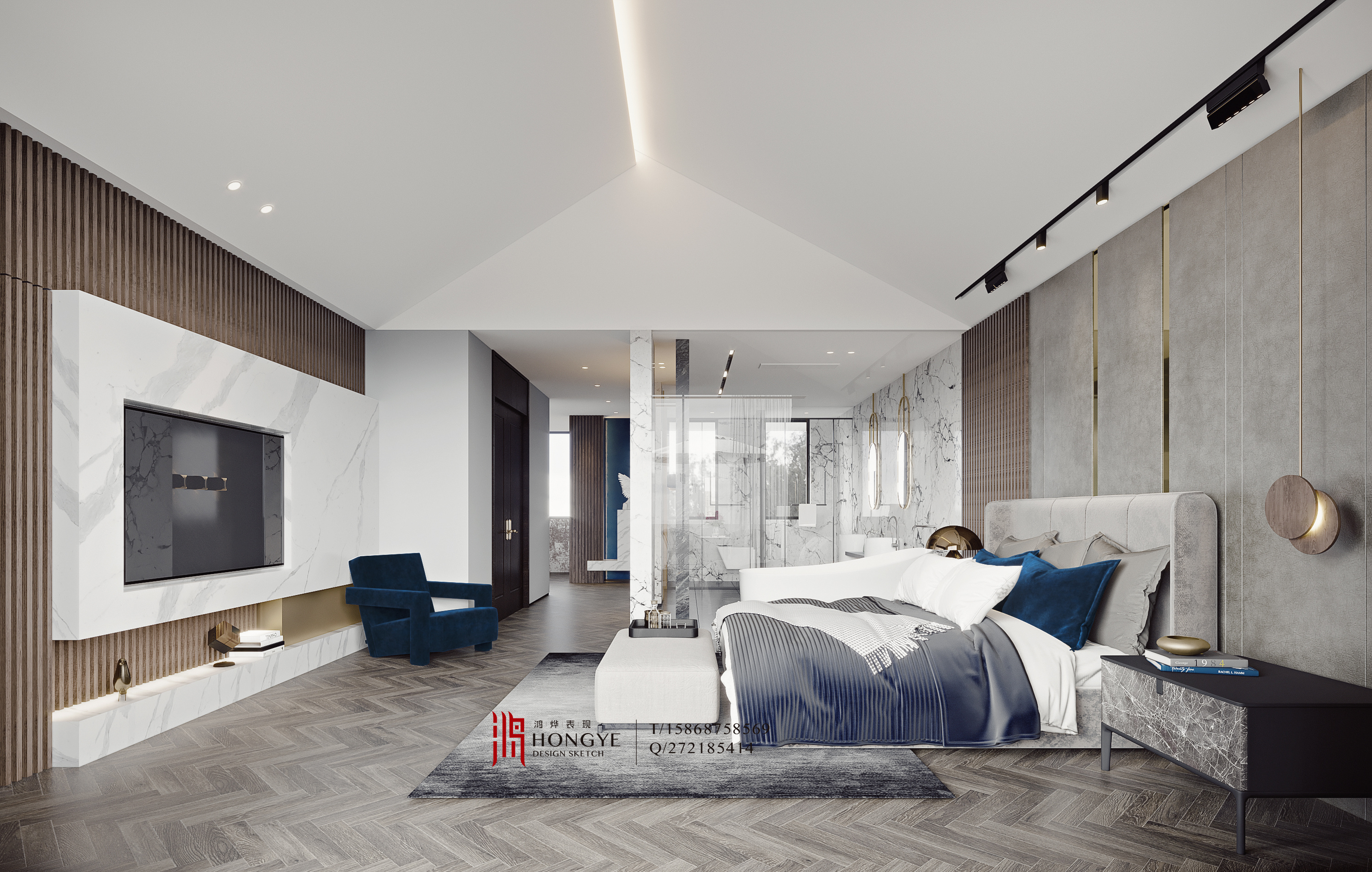 现代住宅—客厅卧室|空间|家装设计|不二设计视觉表现 - 原创作品 - 站酷 (ZCOOL)