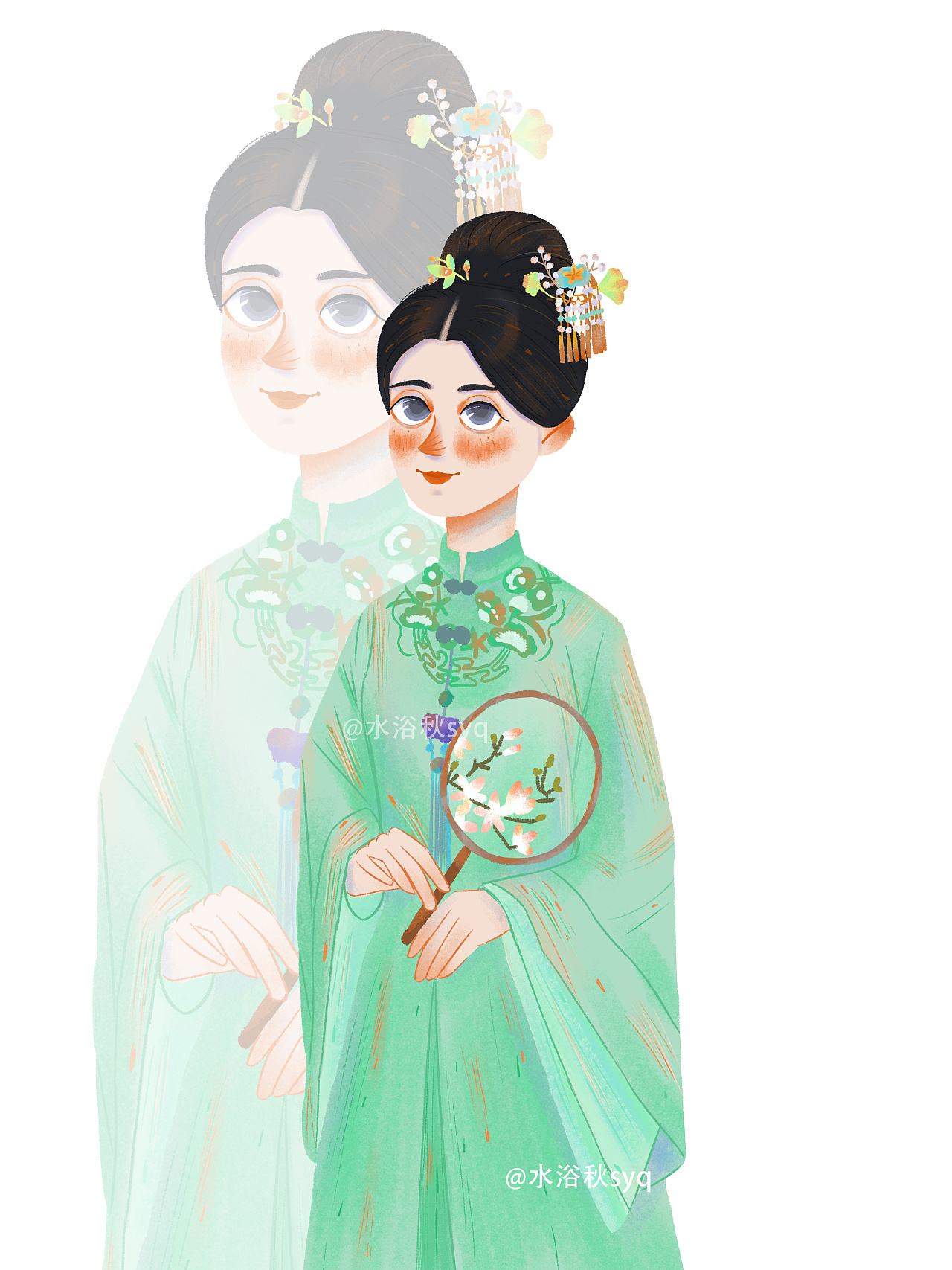 锦心似玉电视剧罗十一娘人物插画海报