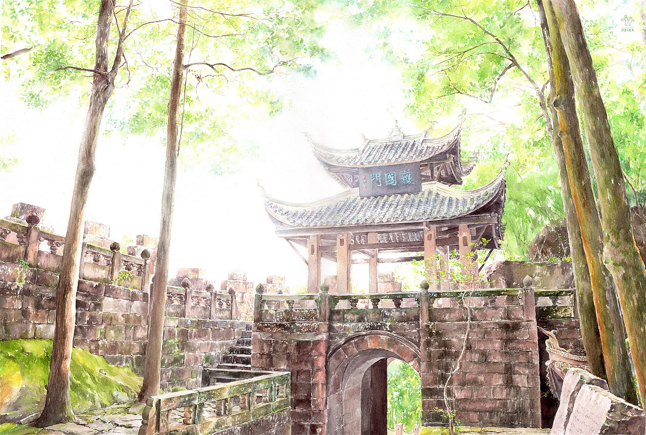 钓鱼城 · 护国门（图ZMTk4ODUzMjMy） - 商业插画 - 站酷设计师DeerHorse鹿马原创素材 - 站酷ZCOOL