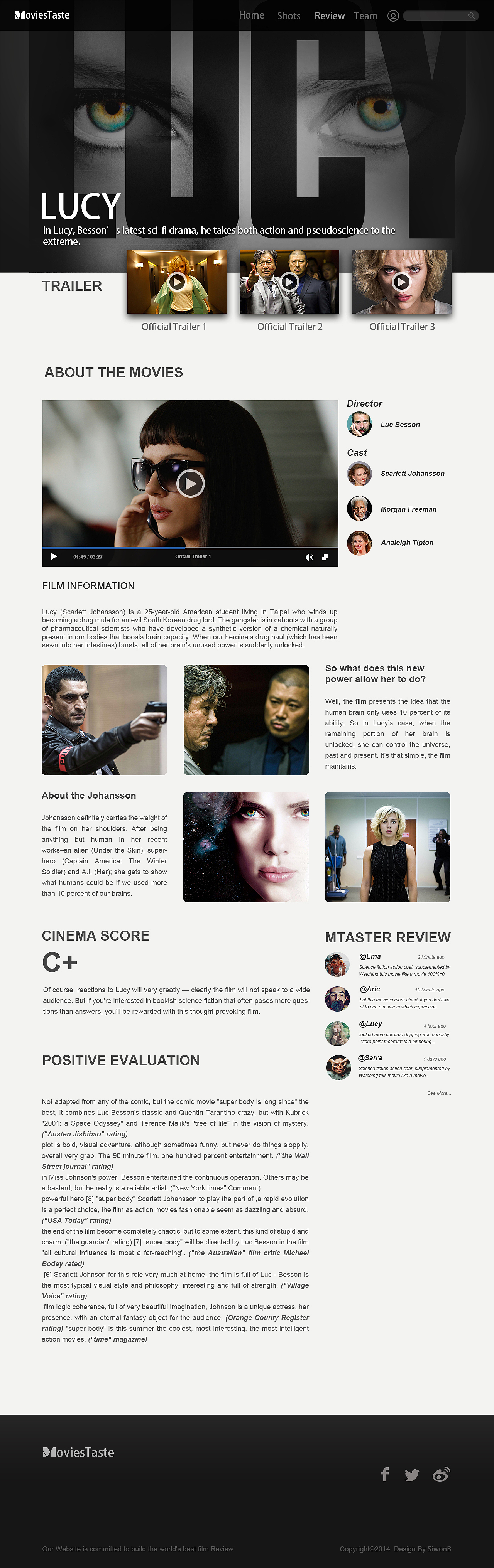 MoviesTaste影评网站（图ZMjI4NDE1MDQ=） - 其他网页 - 站酷设计师siwonbi原创素材 - 站酷ZCOOL