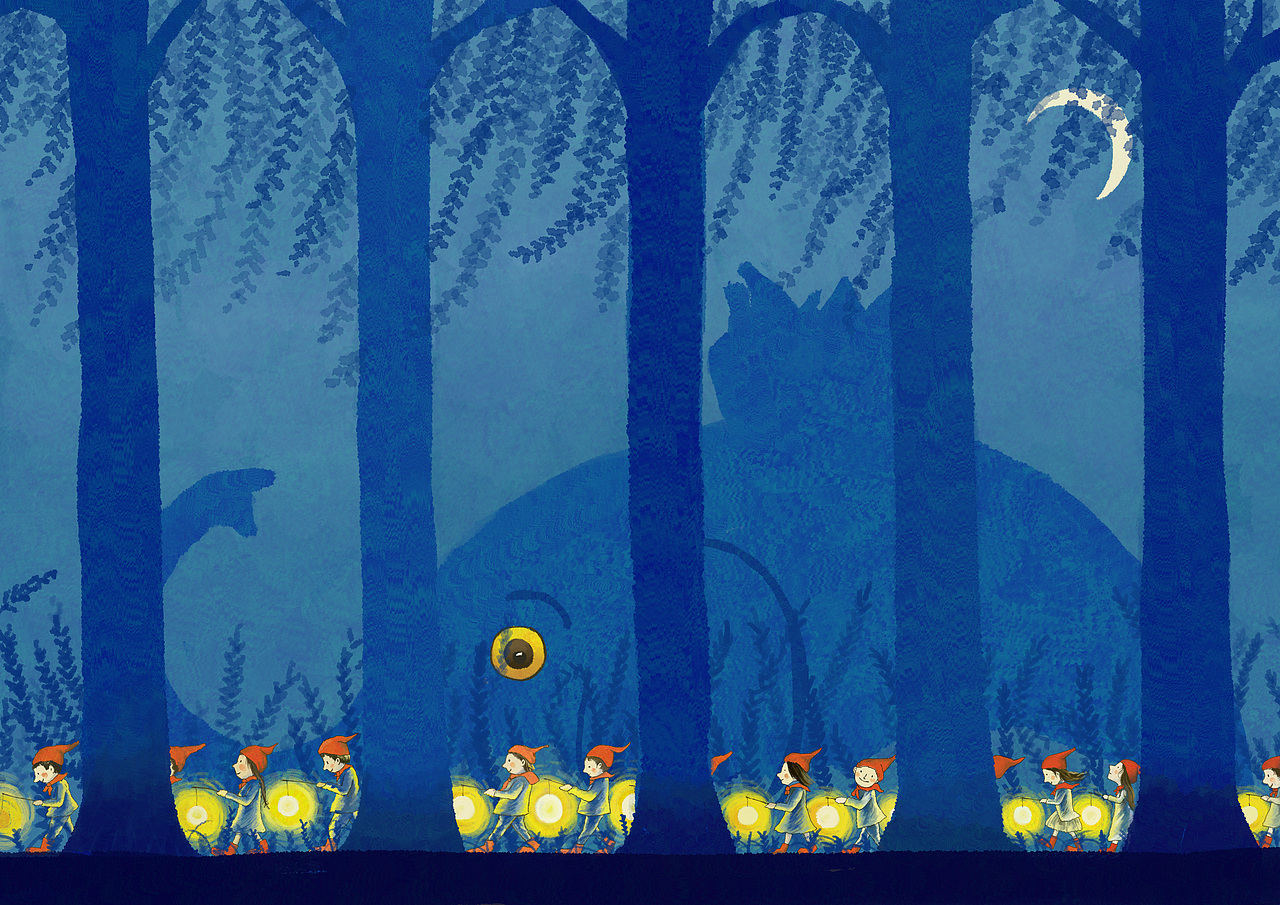 《大象》插画绘本 交互app（图ZMTY4MzIwNTUy） - 绘本 - 站酷设计师基因金原创素材 - 站酷ZCOOL