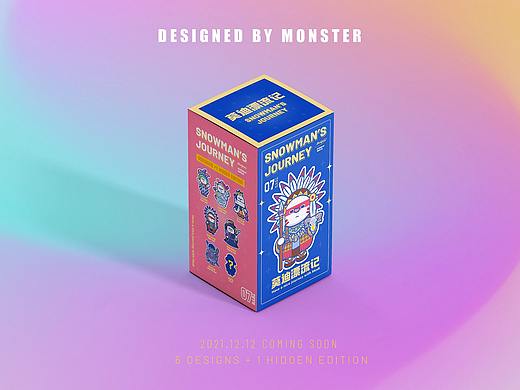 盲盒包装插画-小雪人莫迪漂流记