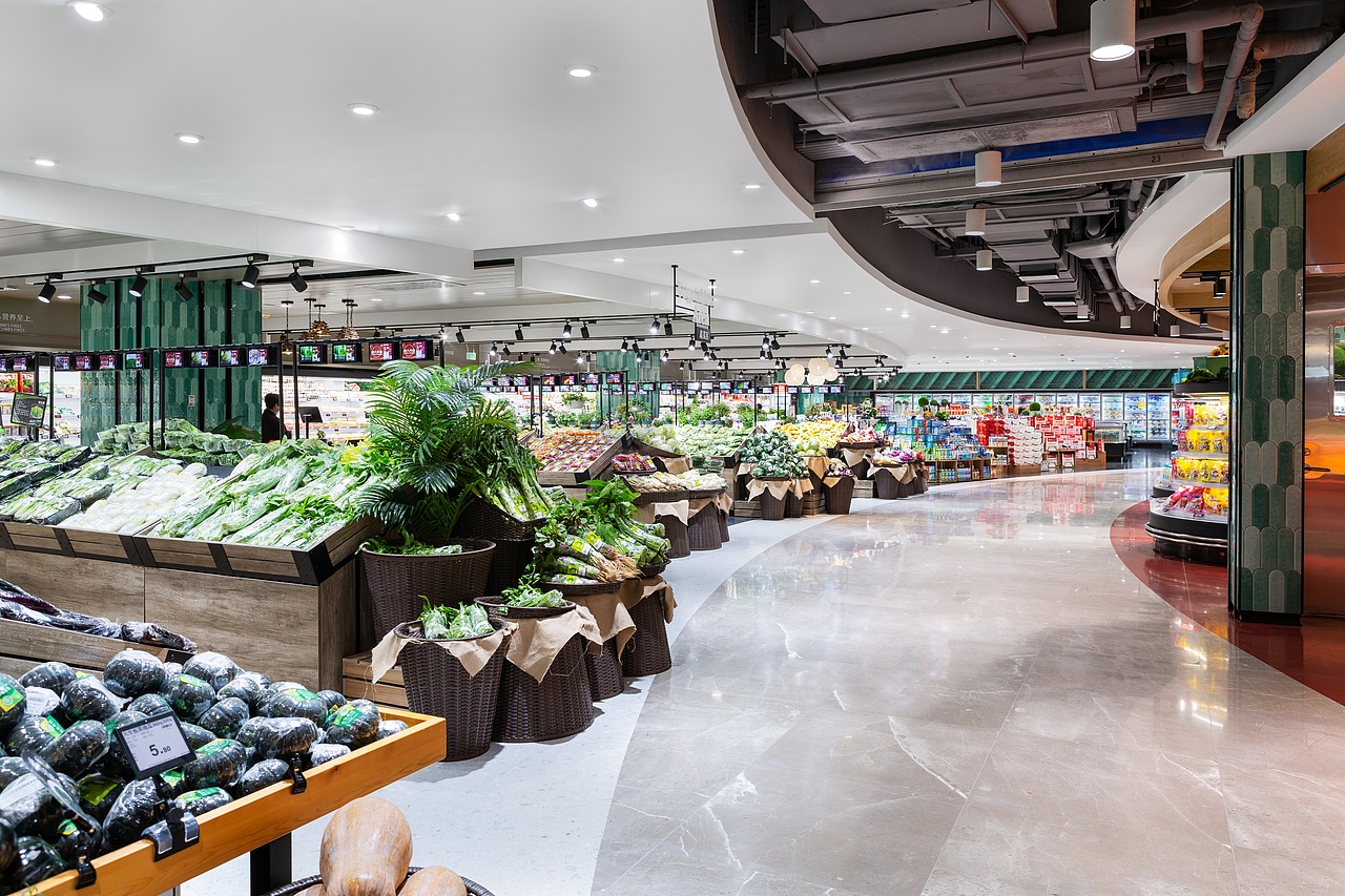 超市果蔬区照片