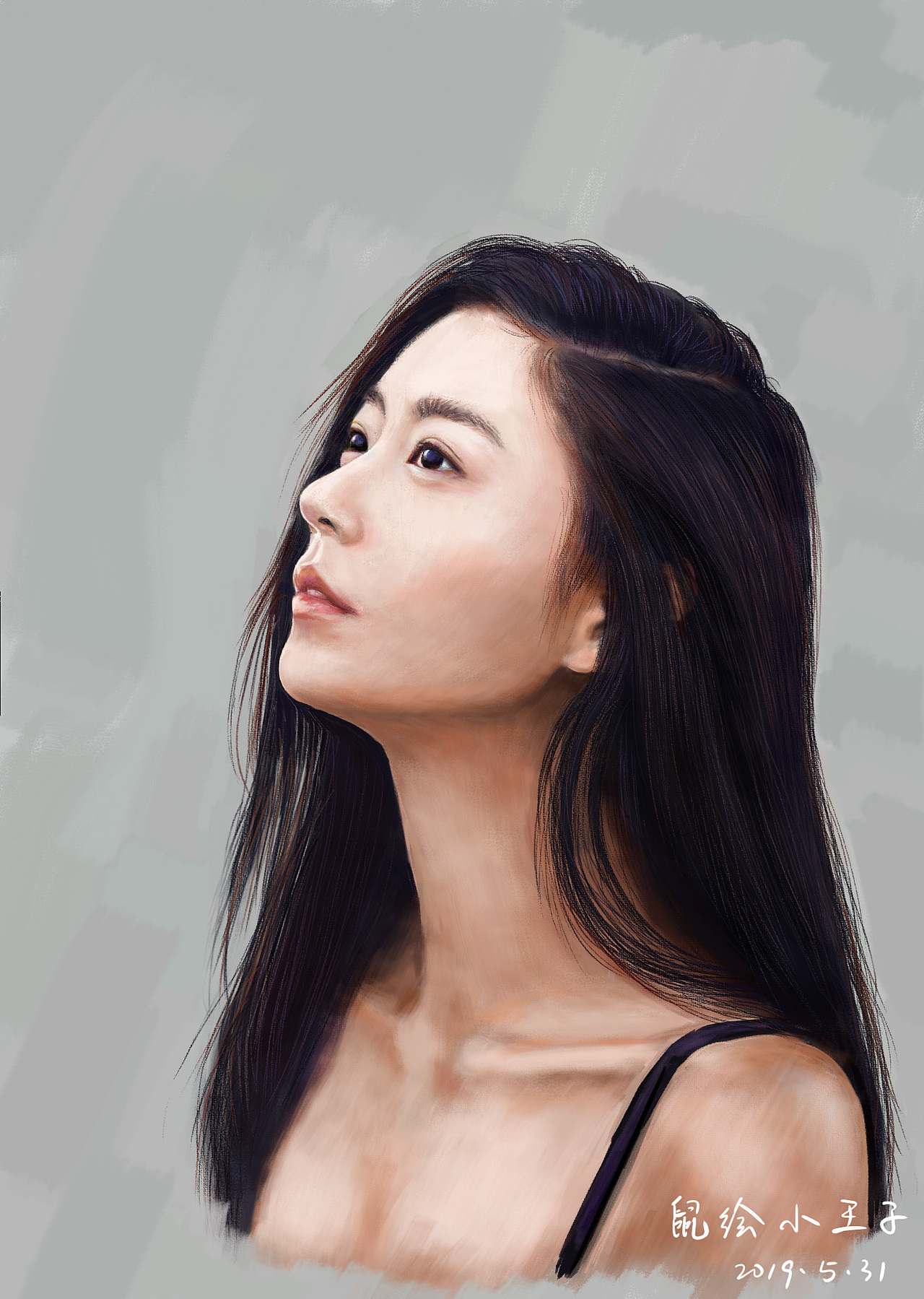 鼠绘小王子最新作品：PS板绘美女（图ZMTYwOTI3MzA0） - 绘画 - 站酷设计师绘画小王子原创素材 - 站酷ZCOOL