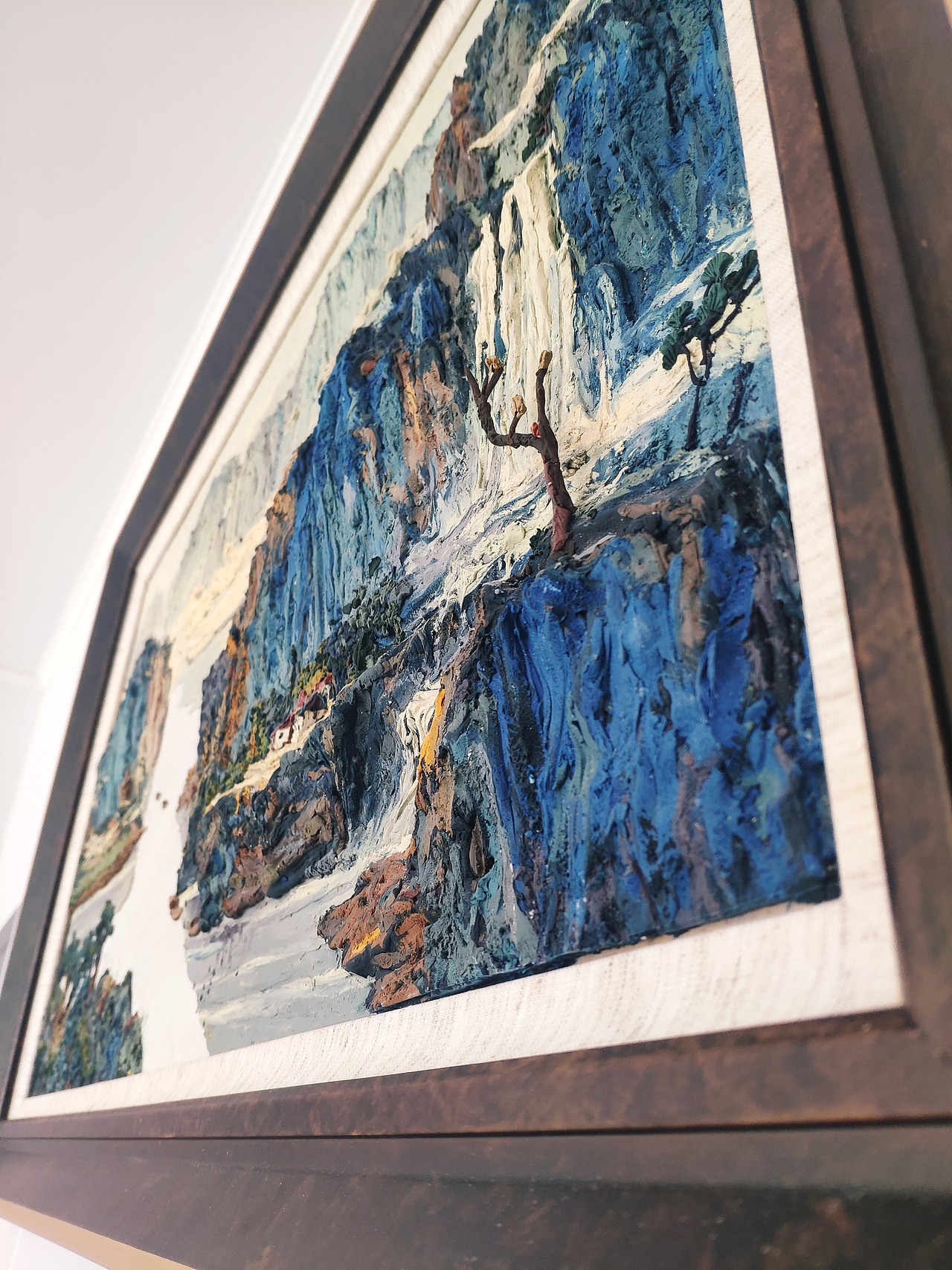 瓯塑 山水画 立体油画 彩色浮雕
