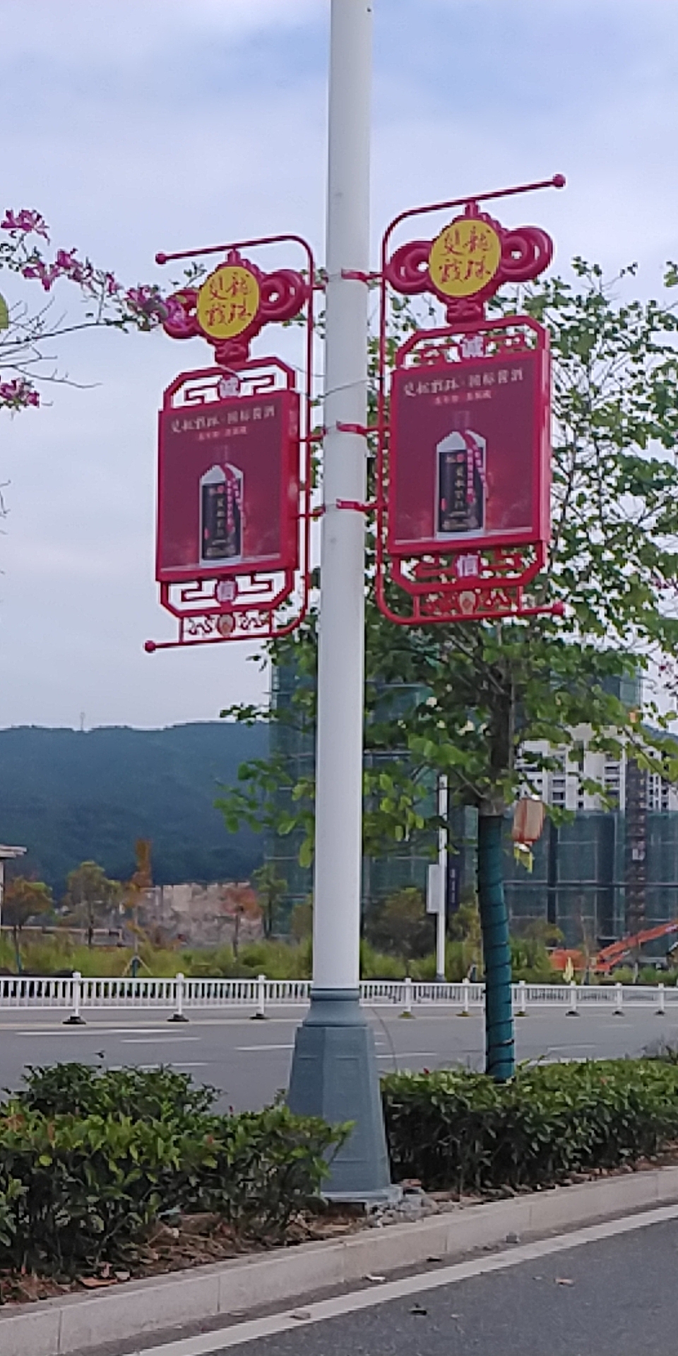 路灯杆灯箱装饰香菇小镇双龙戏珠路灯灯箱