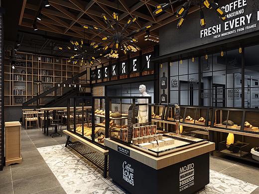 匠客空间作品——咖啡店风格面包房之天香烘焙！