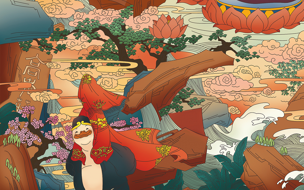 《鸭游季》柔骨辣鸭餐饮品牌手绘插画(图ZMTE0ODU0MDY4) - 商业插画 - 站酷设计师湖南意合品牌原创素材 - 站酷ZCOOL
