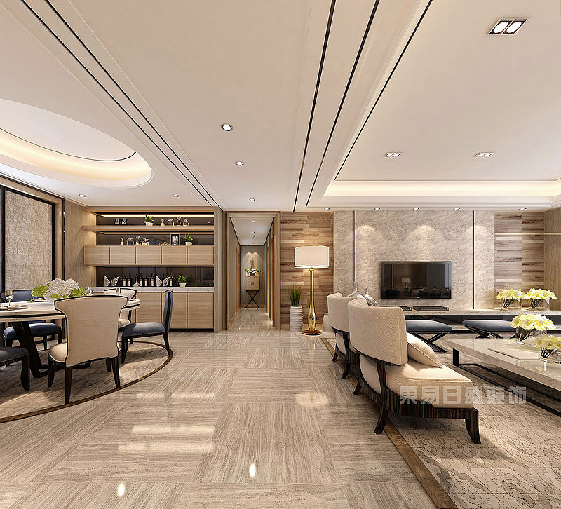 大连大户型装修-中航国际210㎡现代简约