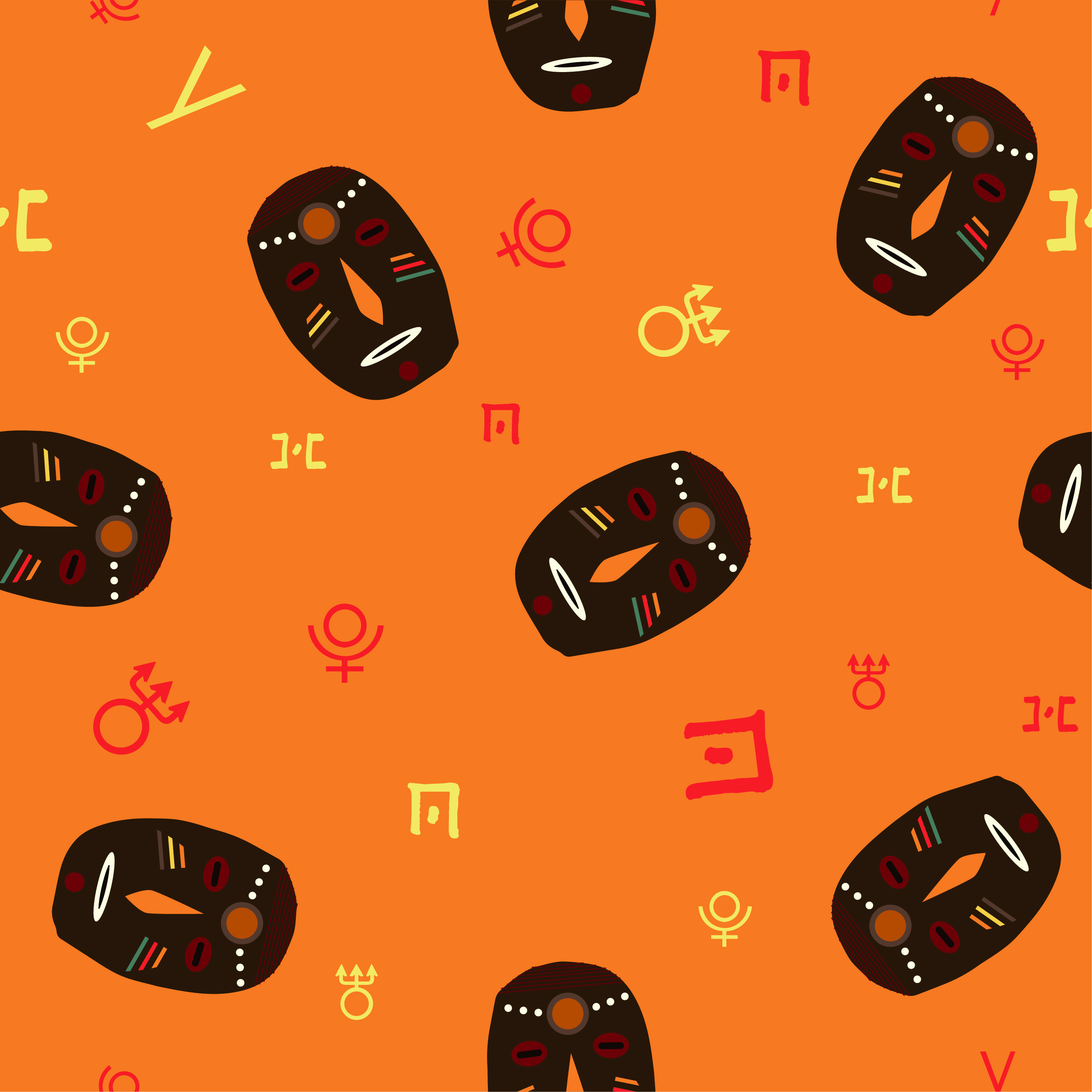 原始图腾元素满版图案系列