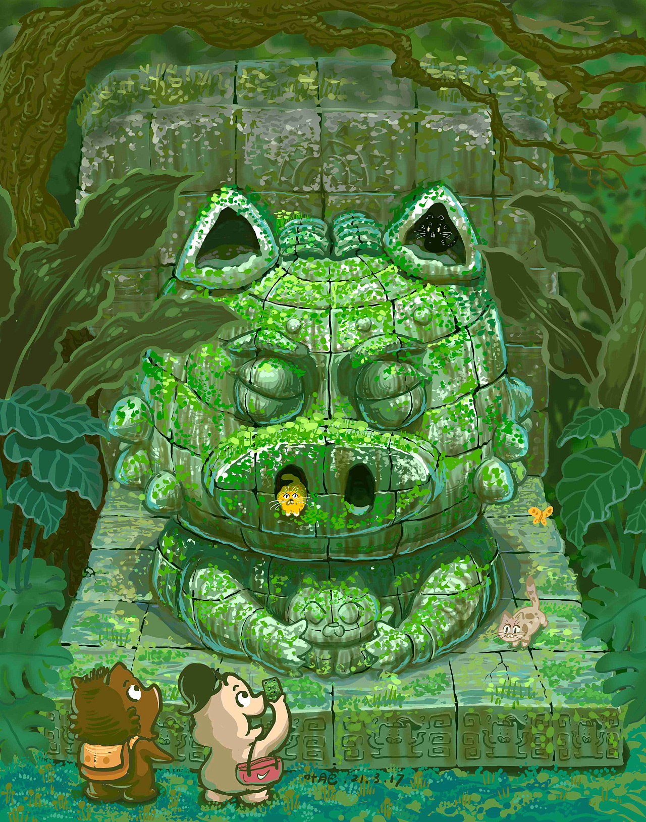 神庙|插画||叶唯 - 原创作品 - 站酷 (zcool)