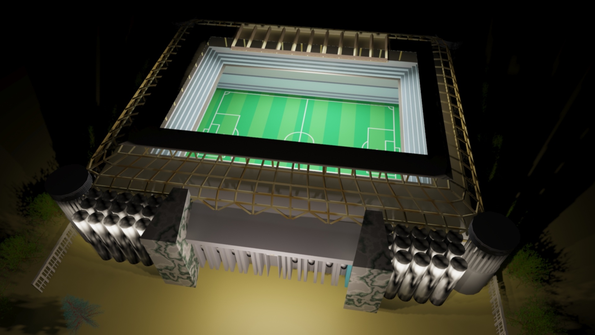 3d 夜幕中的伯纳乌球场