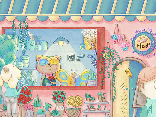 绘本样张 花店（个人主页-ZNTYyODA5ODA=） - 绘本 - 站酷设计师xwwwww原创素材 - 站酷ZCOOL