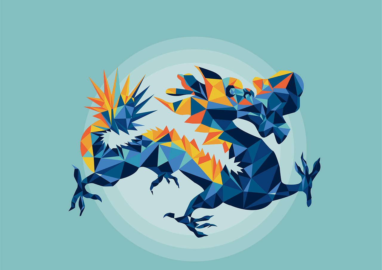 十二生肖lowpoly风格插画