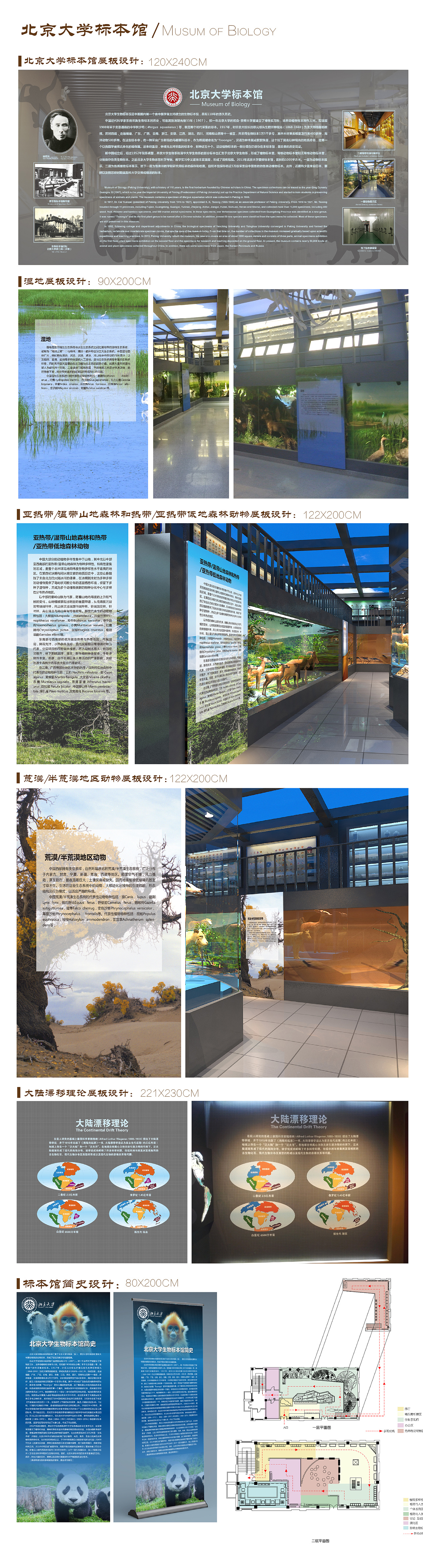 展厅的展板要和展厅的风格一致.标本馆是动植物的博物馆.