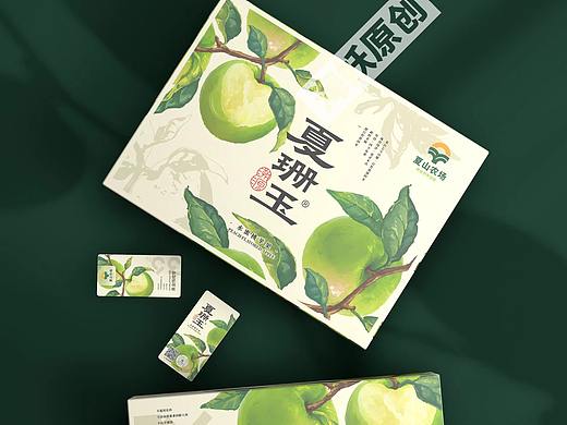 ｛原创｝苹果🍎水果礼盒连枝带叶手绘插画包装设计