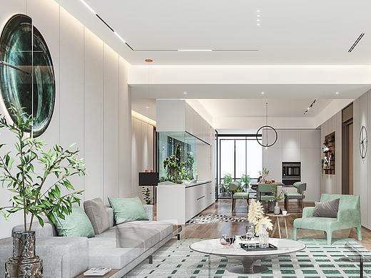 『清爽風(fēng)住宅表現(xiàn)作品』（個(gè)人主頁-ZNDk3OTcyMzY=） - 家裝設(shè)計(jì) - 站酷設(shè)計(jì)師言美效果圖表現(xiàn)原創(chuàng)素材 - 站酷ZCOOL