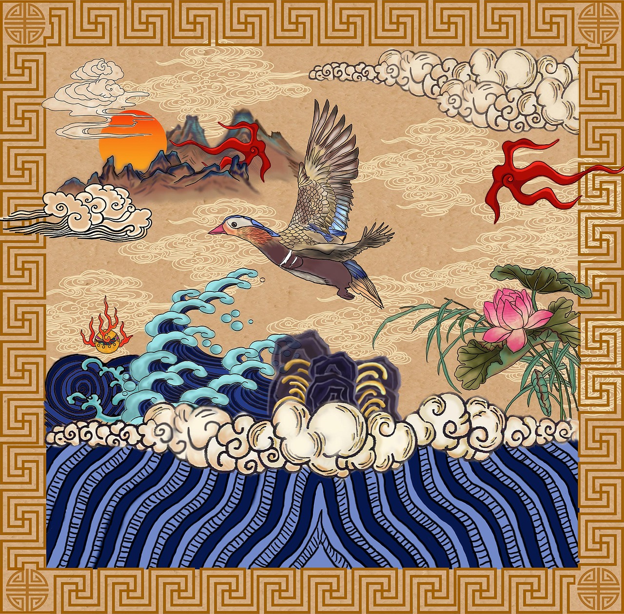 创意文官补子（图ZNDI2NzE5NTI=） - 商业插画 - 站酷设计师加零加零原创素材 - 站酷ZCOOL