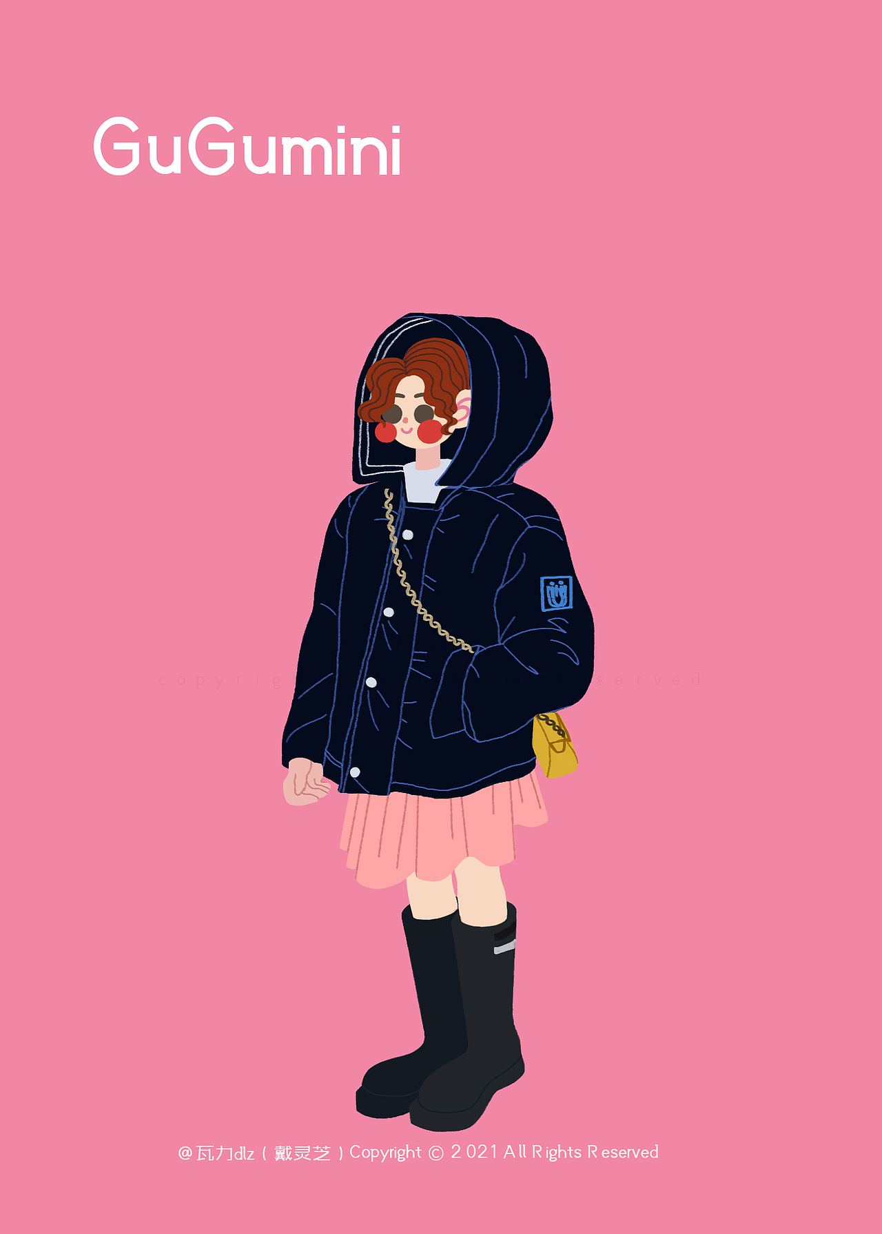 帮朋友画的一组童装卡通插画扁平风的