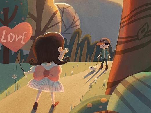 暖陽下（個人主頁-ZNDQ0NTMyMDg=） - 兒童插畫 - 站酷設計師香橙雨林原創(chuàng)素材 - 站酷ZCOOL