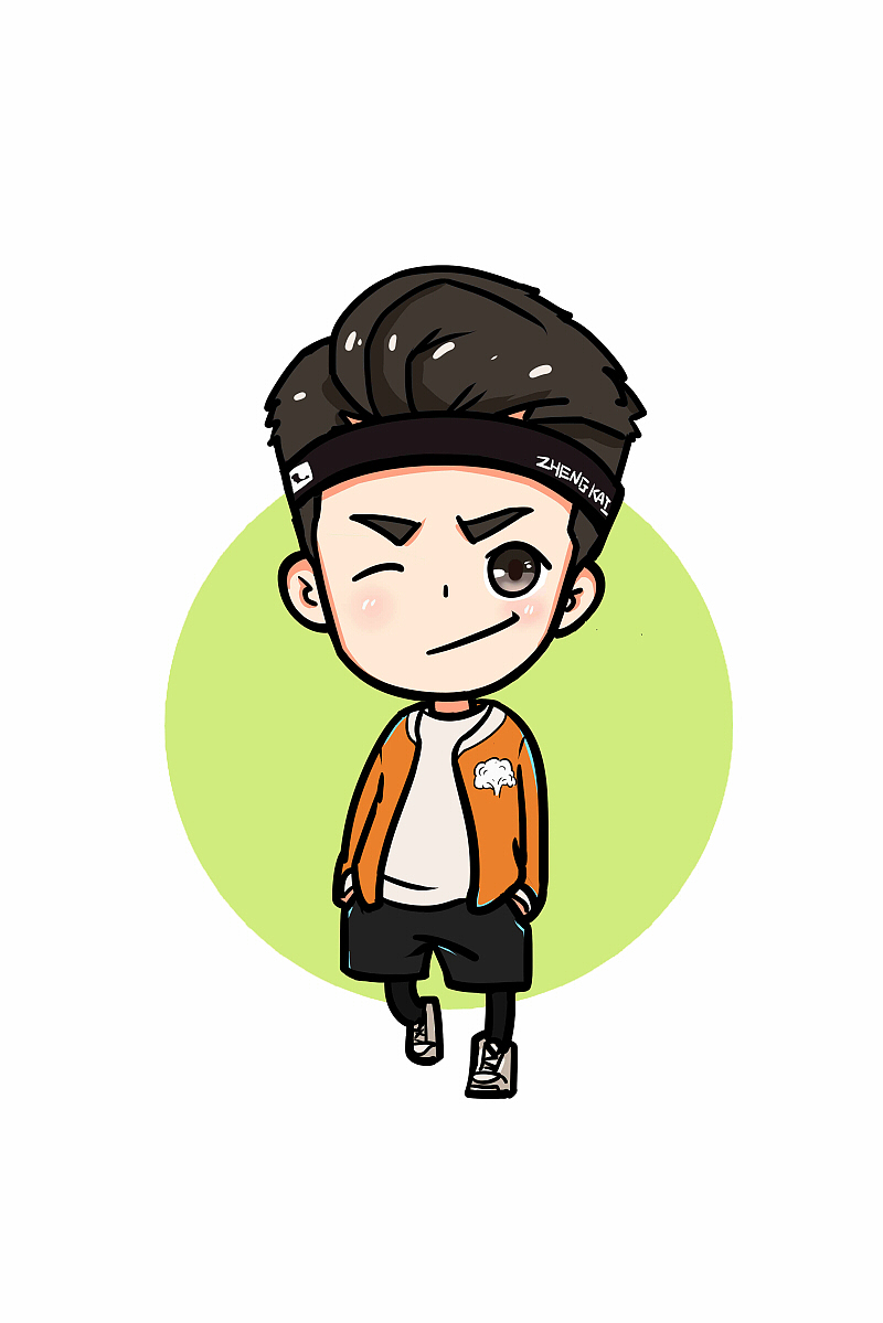 去年画的一套跑男q版