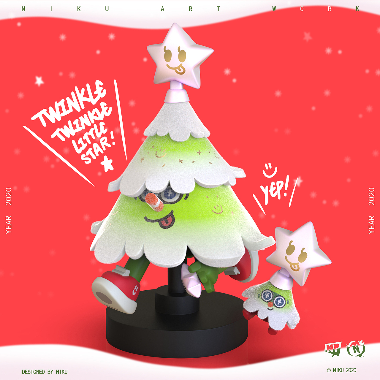 MR.TREEZ-WHITE XMAS 树树仔-白色圣诞许愿（图ZMjMyMzA1MzQ0） - 商业插画 - 站酷设计师Niku_san原创素材 - 站酷ZCOOL