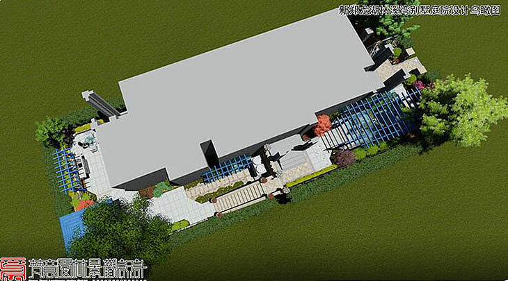 200平米别墅花园设计,郑州龙湖林溪湾别墅庭院设计