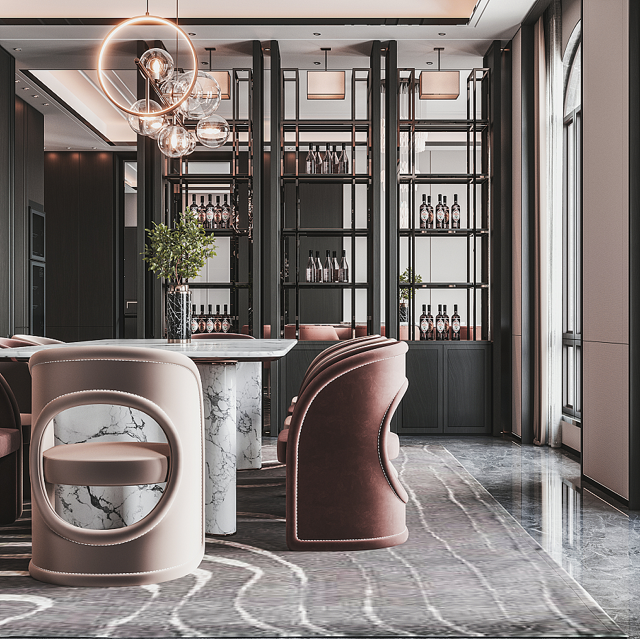 郑州别墅装修设计普罗理想国200平米新中式-意式轻奢（图ZMjk1NDUxNzUy） - 家装设计 - 站酷设计师郑州别墅装修设计原创素材 - 站酷ZCOOL