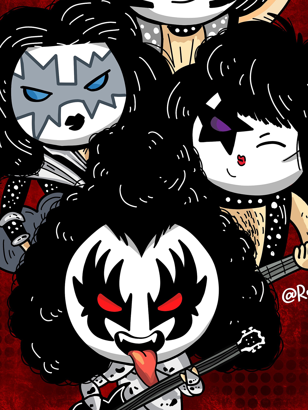 ipad画画procreate手绘练习kiss乐队