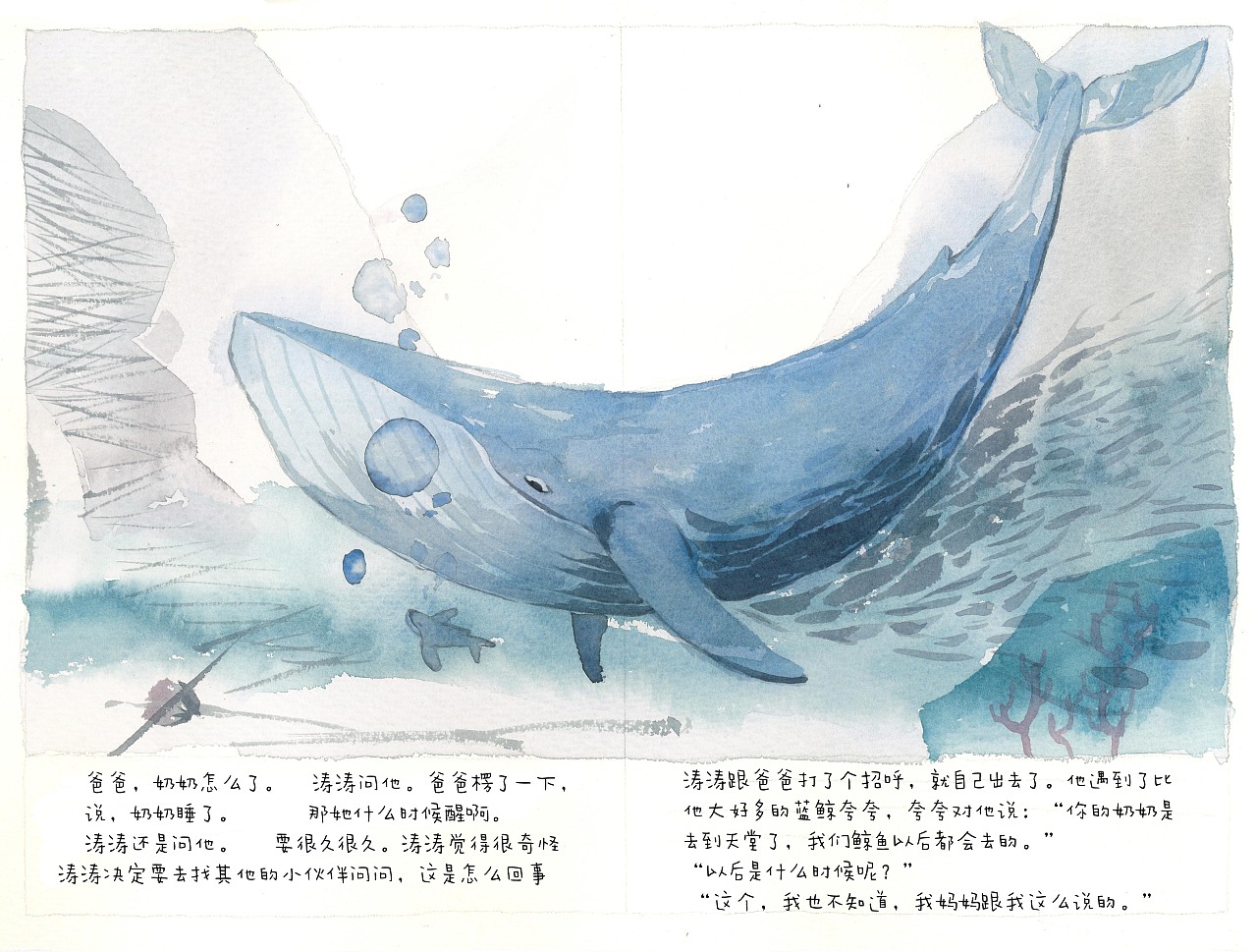 原创插画-自由的鲸鱼|插画|商业插画|L凉啾 - 原创作品 - 站酷 (ZCOOL)