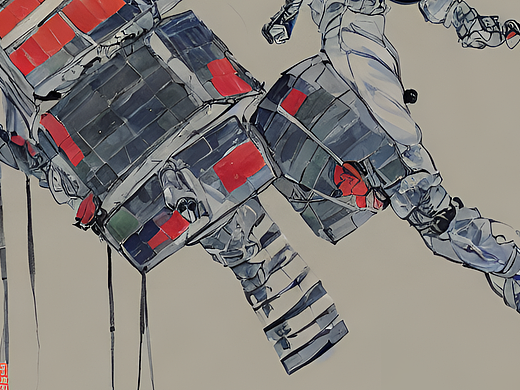 #AI创作实验室#搭载宇宙飞船在外太空漫步外星人