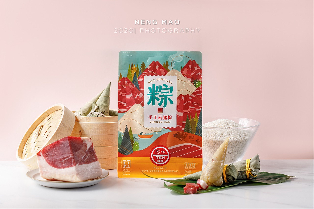 德和罐头.德和香粽礼盒端午粽子拍摄案例。
