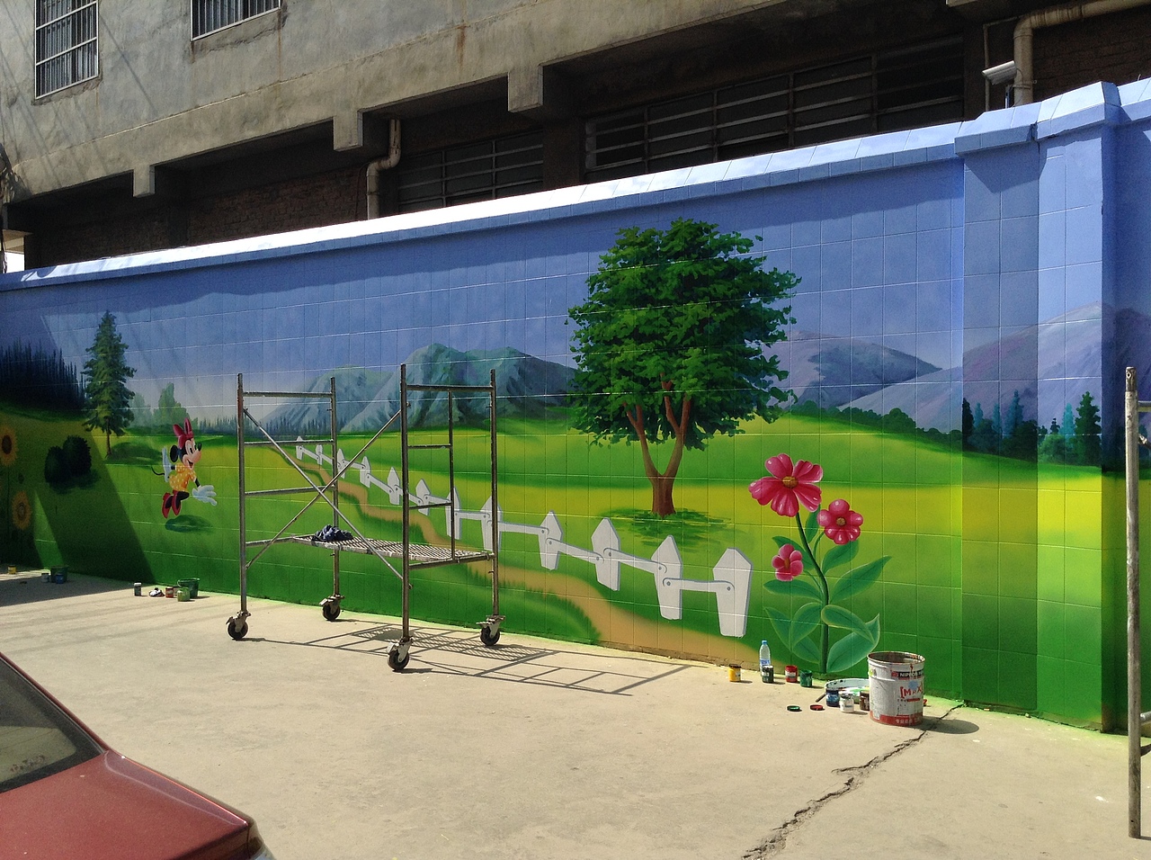 云南昆明曲靖陆良机关幼儿园墙体彩绘墙画墙绘幼儿园（图ZMTA2NTM1Njky） - 其他手工艺 - 站酷设计师云南锦泰彩绘原创素材 - 站酷ZCOOL