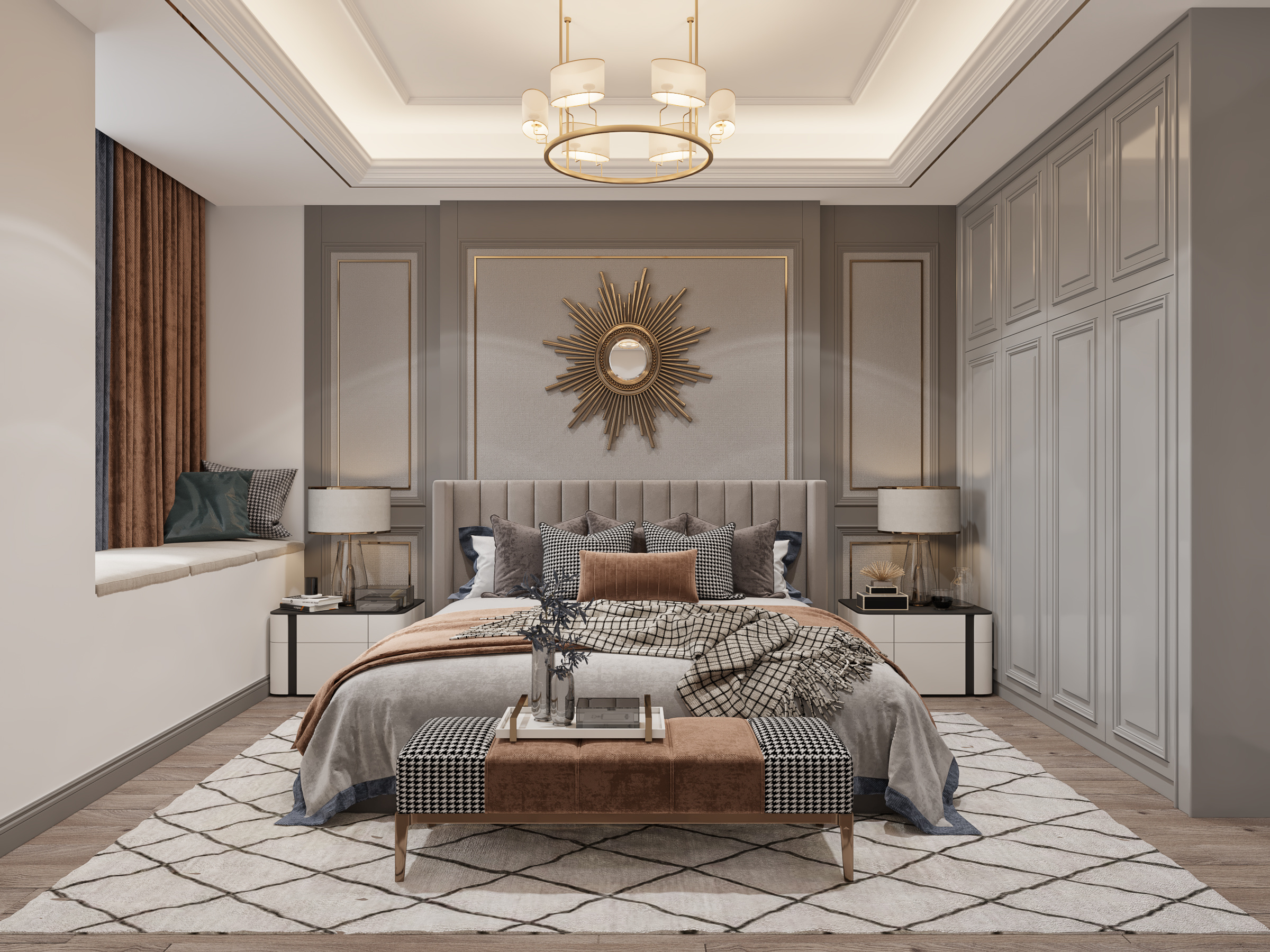 美式卧室 - 效果图交流区-建E室内设计网