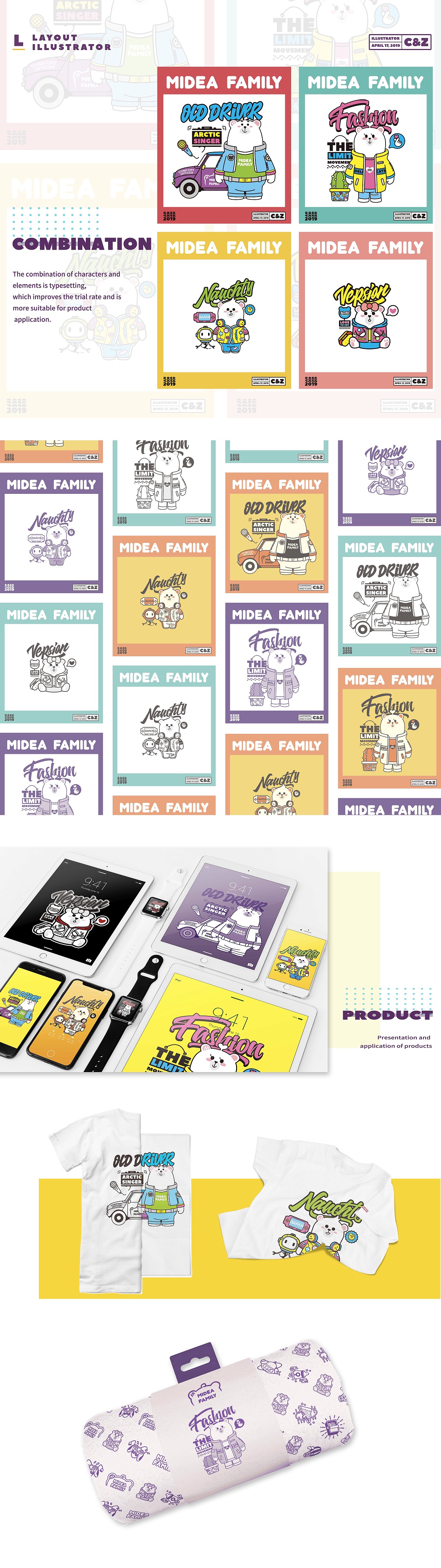 Midea Family 卡通形象延展 