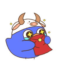 表情包：大柚子牛运新年篇（图ZMjcwODY3NjA4） - IP形象 - 站酷设计师半田清舟原创素材 - 站酷ZCOOL