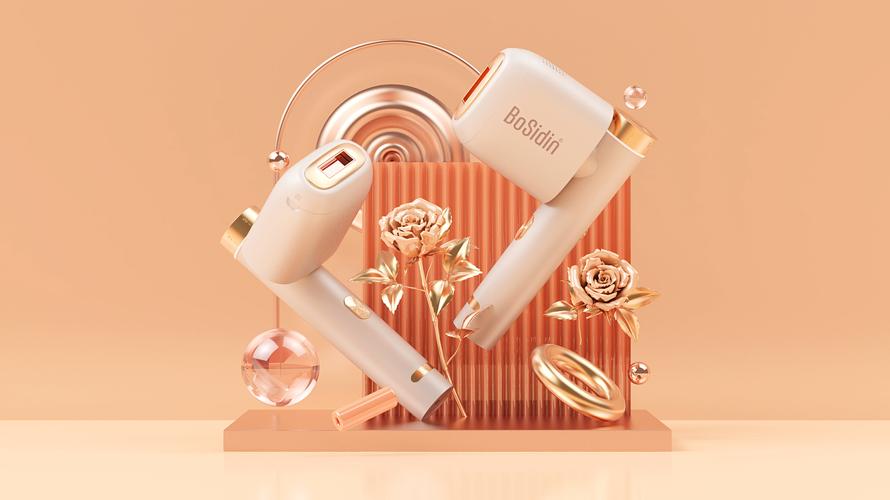 脱毛仪场景渲染 3D设计 C4D keyshot 产品渲染（图ZMjMwNjQ2Mjgw） - 电子产品 - 站酷设计师嘉十设计原创素材 - 站酷ZCOOL