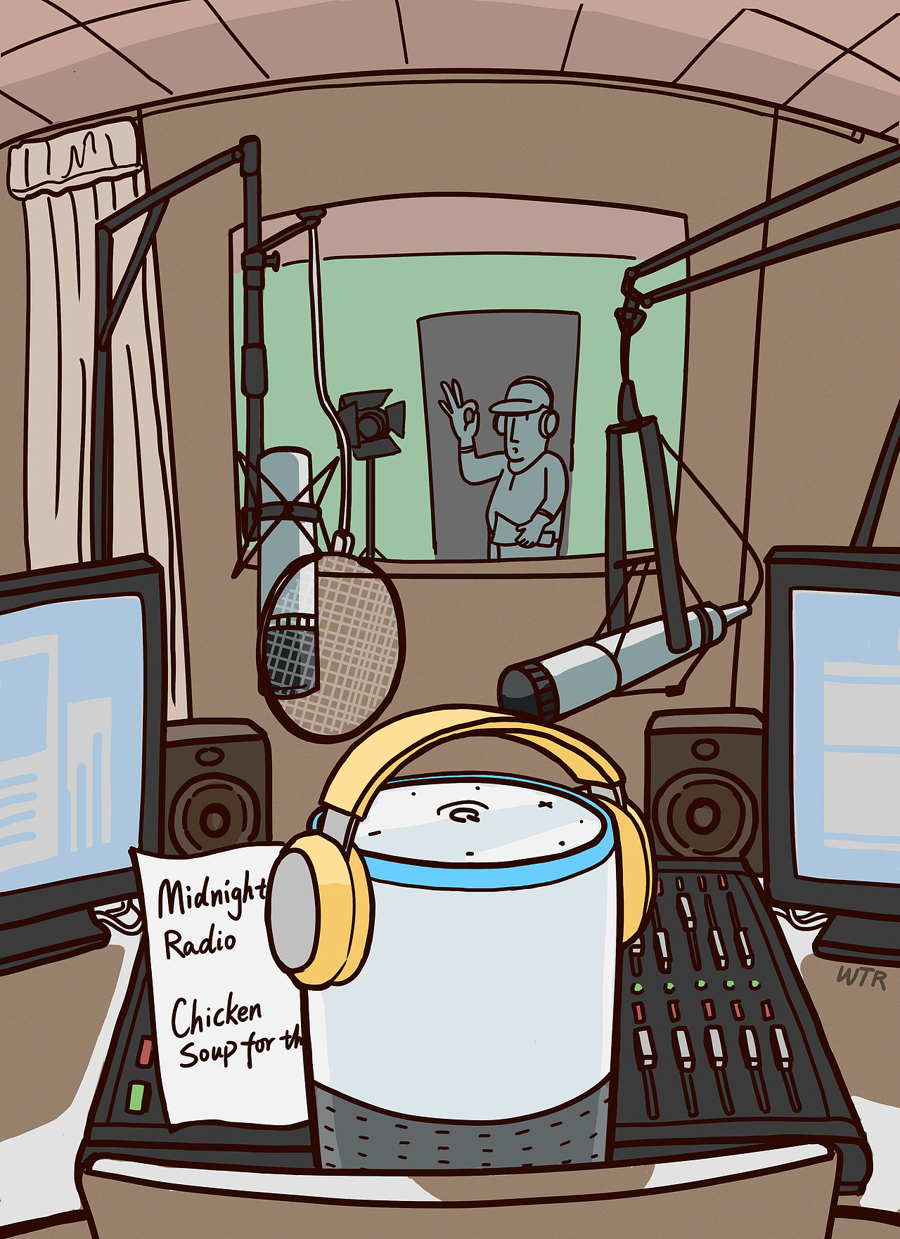 午夜电台|插画|商业插画|wtr__原创作品-站酷zcool