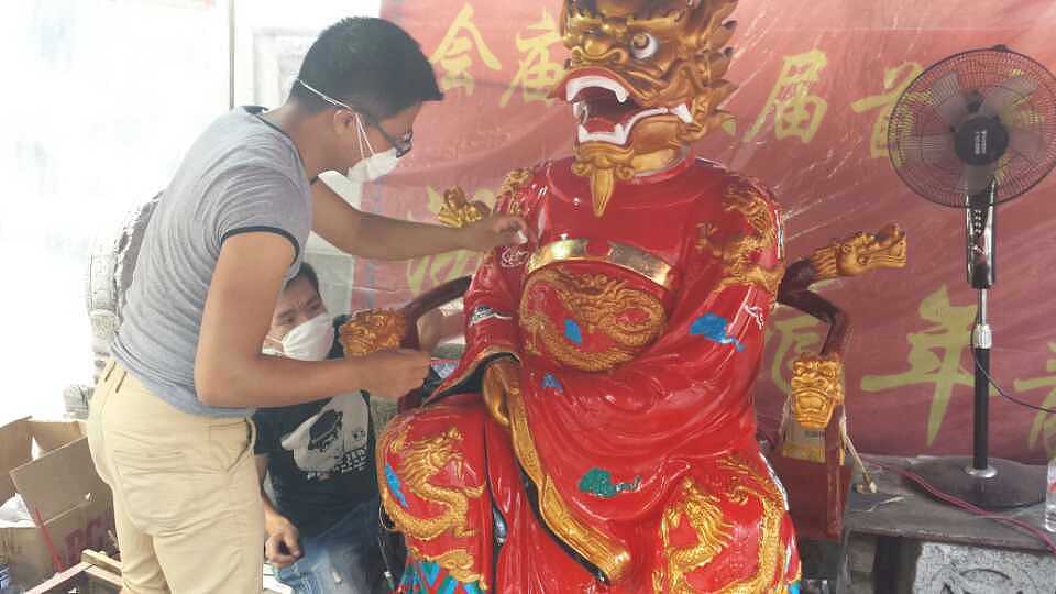 重新修缮文武财神（图ZMjI0OTE2MjQ0） - 工艺品设计 - 站酷设计师墨鱼壁画工作室原创素材 - 站酷ZCOOL