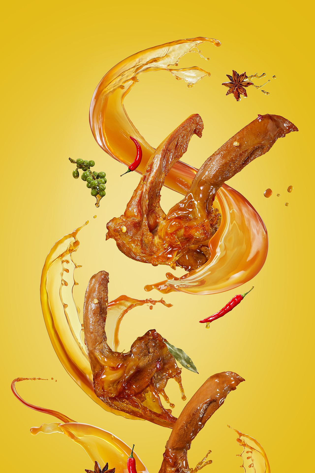 「商业修图」2020年金厨娘卤味产品KV宣传图（图ZMjc2NDgzNTI0） - 美食摄影 - 站酷设计师涂雪飞原创素材 - 站酷ZCOOL