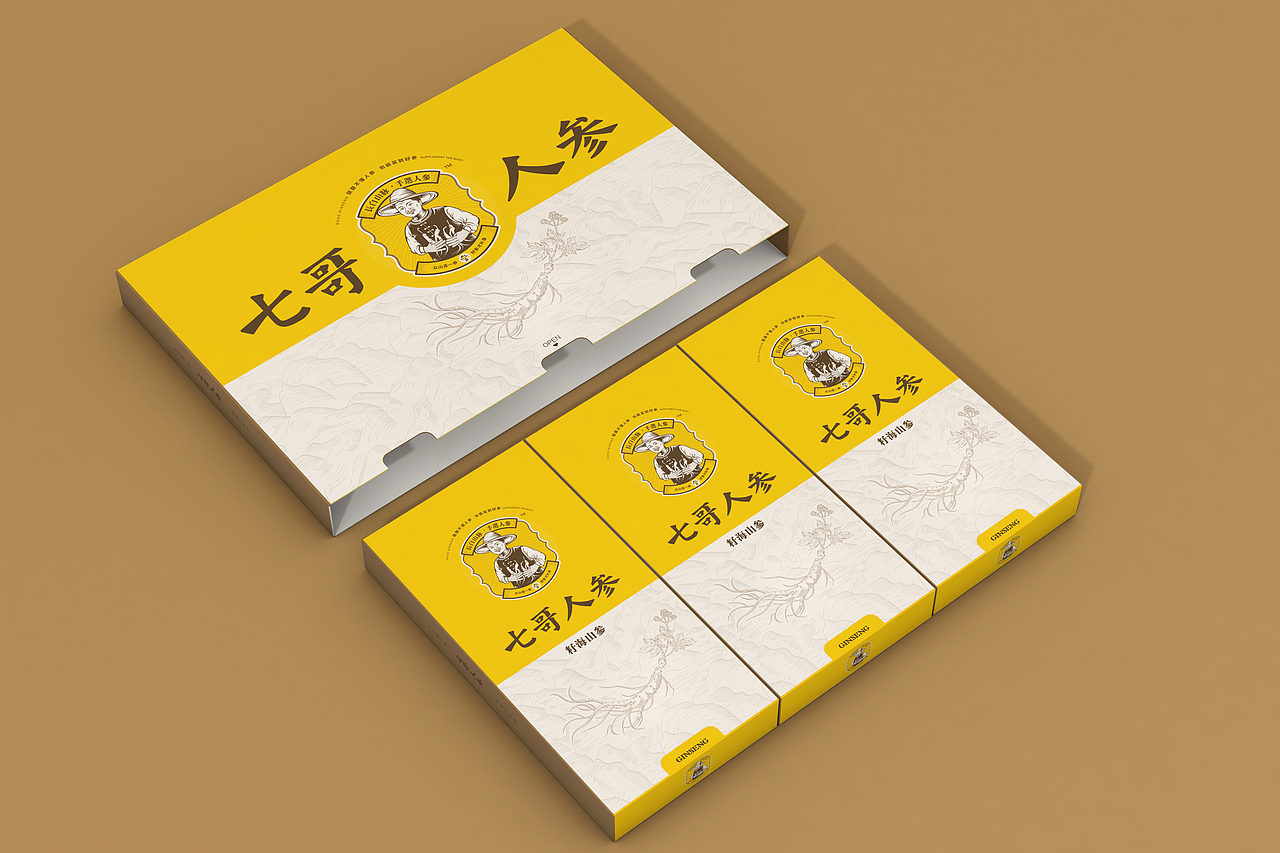 七哥人参-众山逐一参（LOGO//品牌/定位/包装）（图ZMTM2MDIyMjAw） - 品牌 - 站酷设计师林翔设计原创素材 - 站酷ZCOOL