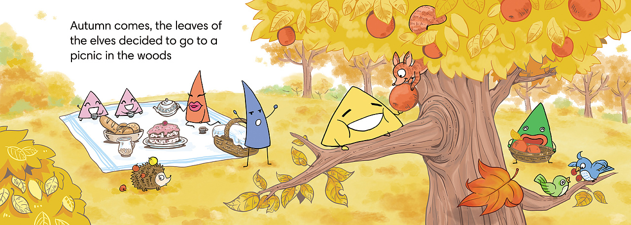 当初在寻找绘本的新风格,画了一些同一场景不同表现手法的图.