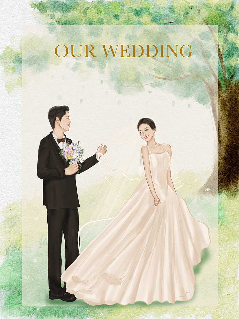 小清新婚礼请柬（图ZMzMyMTMyNTI0） - 创作习作 - 站酷设计师知尹线原创素材 - 站酷ZCOOL