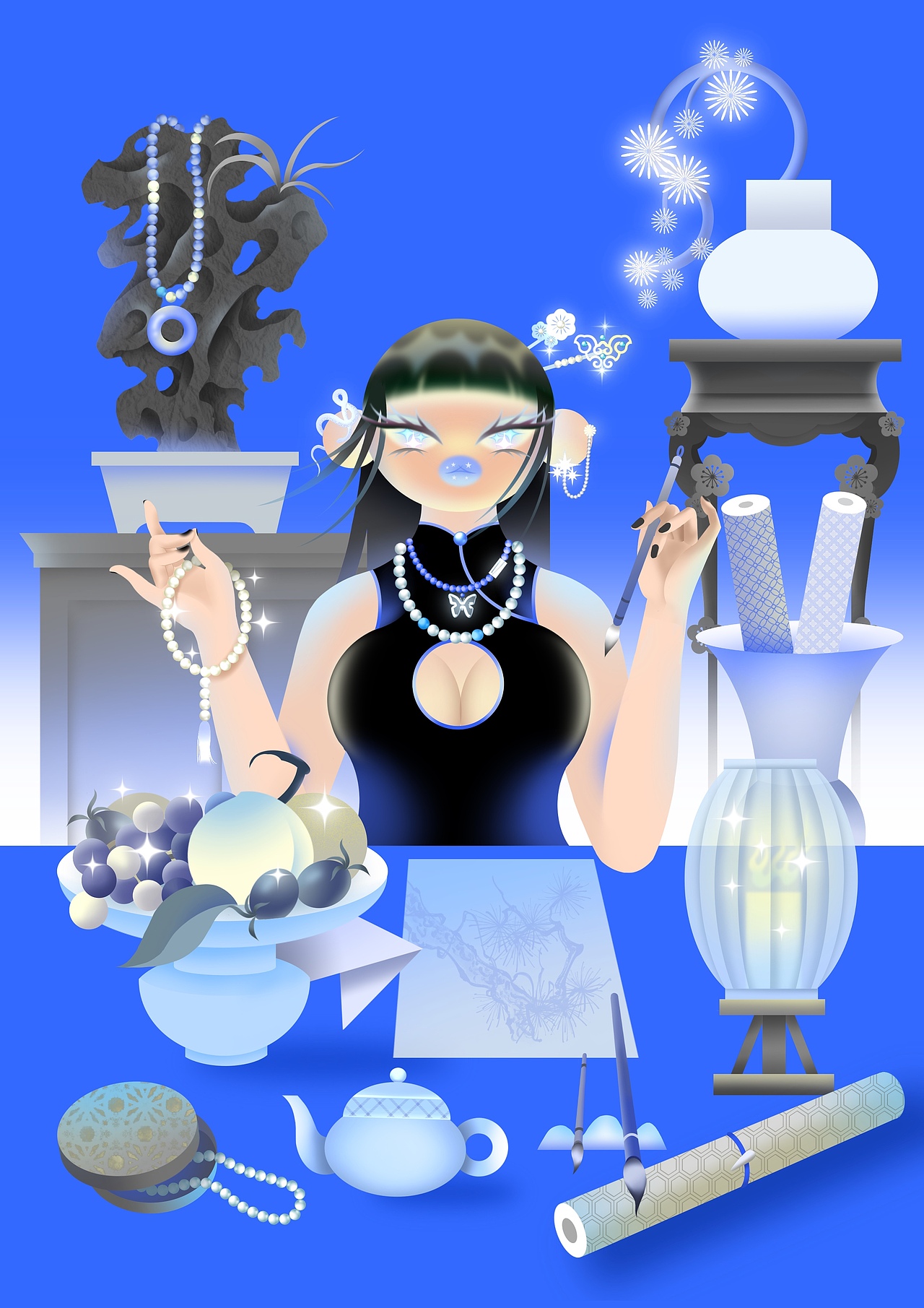 美丽的大姐姐（图ZMzc2NTYwODky） - 新锐潮流插画 - 站酷设计师荒野魔女原创素材 - 站酷ZCOOL