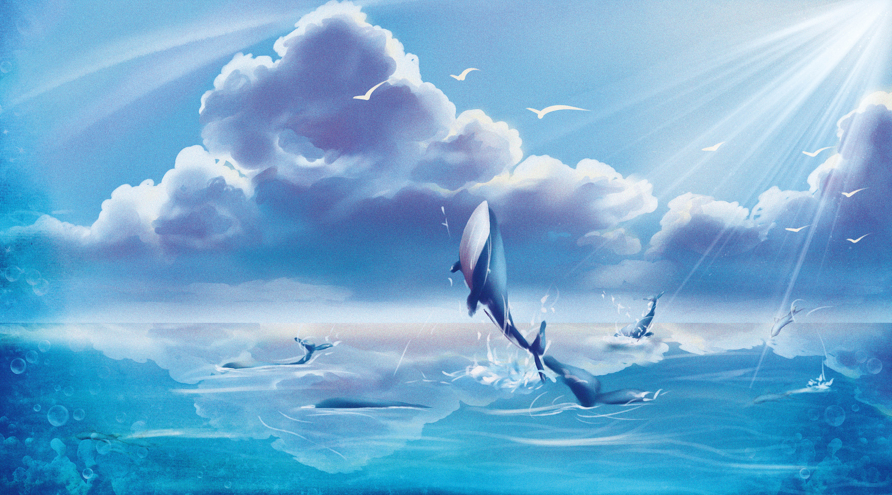梦幻的海底世界（蓝色系含视频）|纯艺术|其他艺创|tempijun - 原创作品 - 站酷 (ZCOOL)