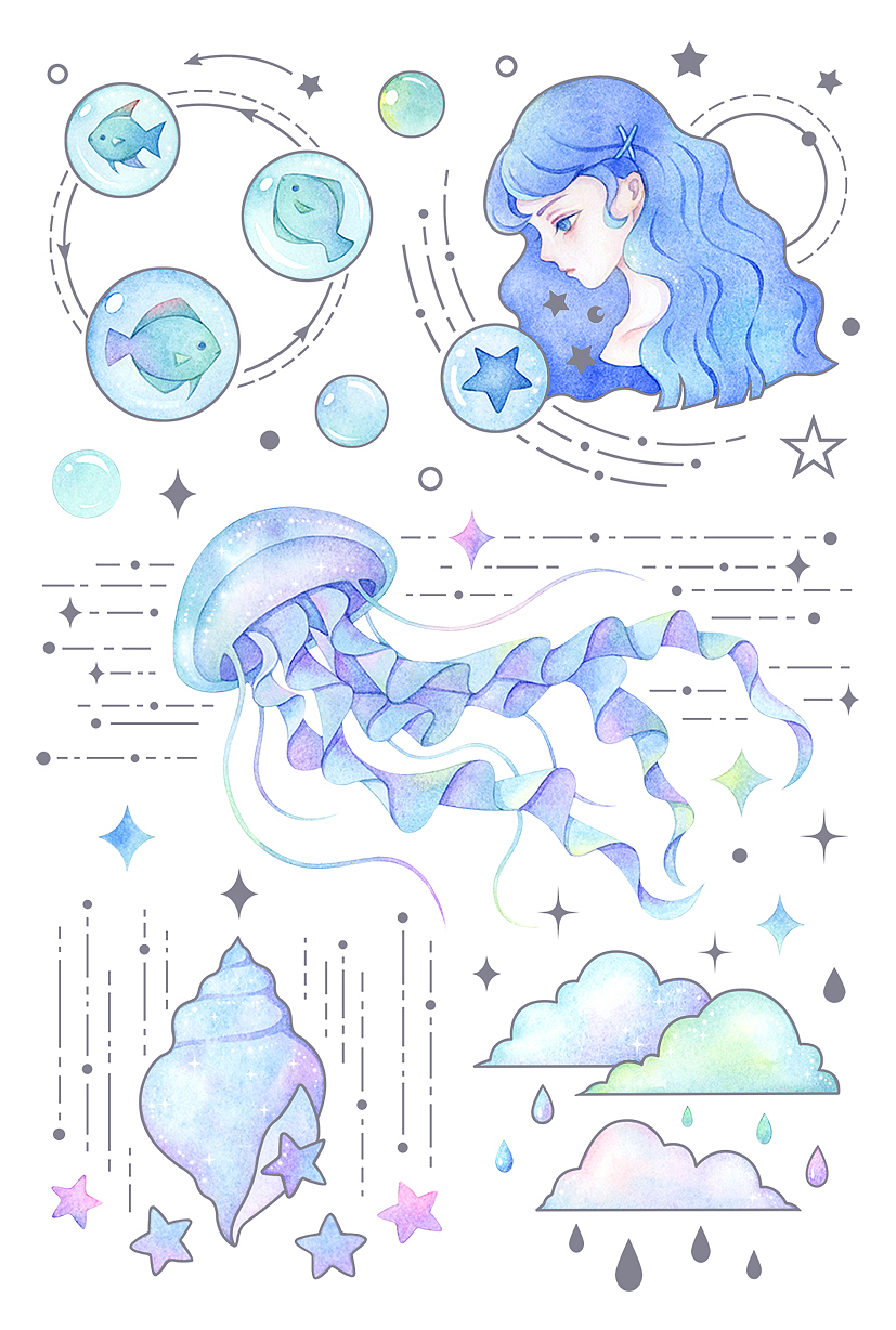 【烫银】贴纸系列