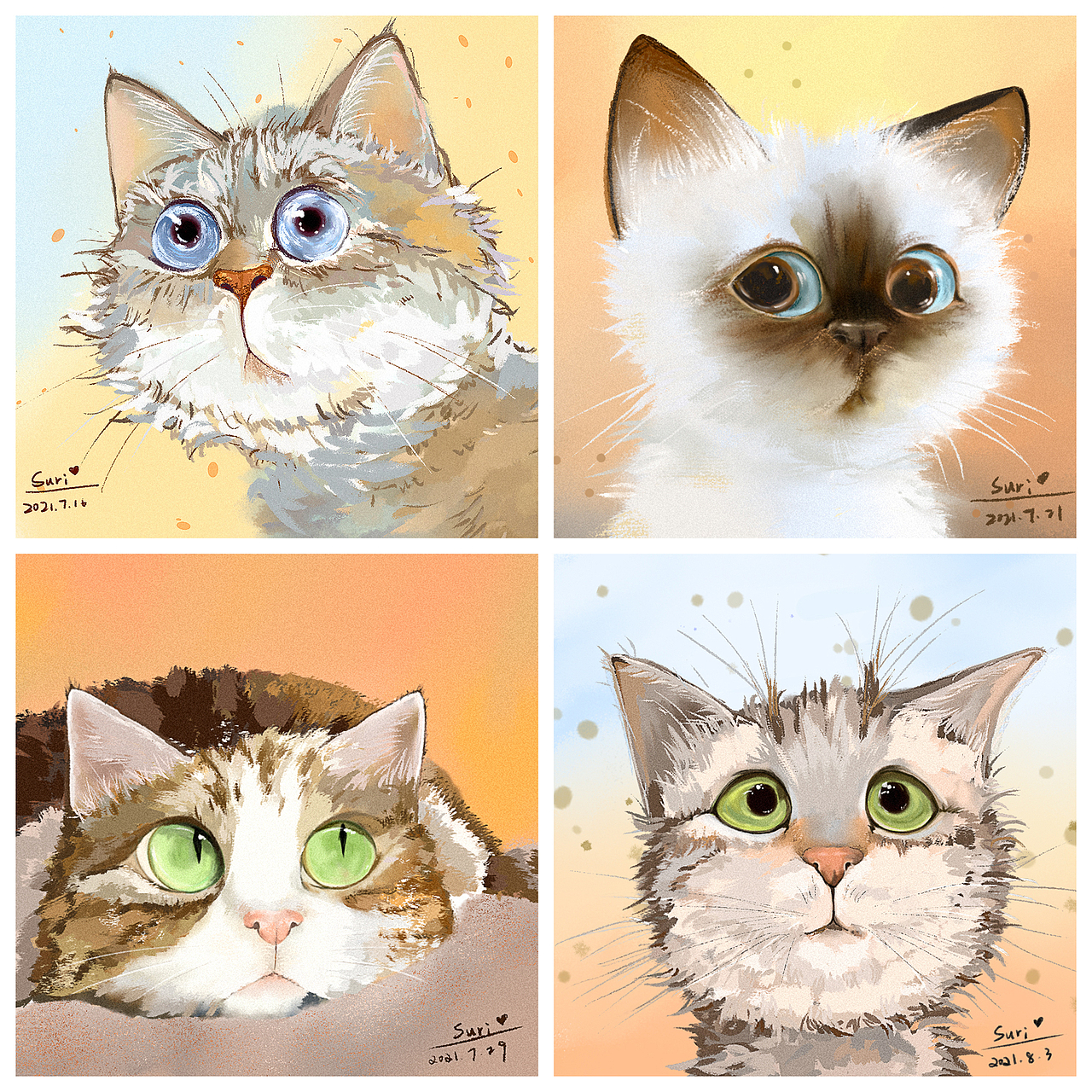 猫咪合集（图ZMjY1Mjc0OTI0） - 创作习作 - 站酷设计师Suri_yan原创素材 - 站酷ZCOOL