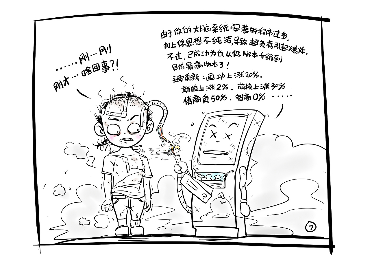 升级大脑（图ZNDk0MjA5NDg=） - 短篇/格漫 - 站酷设计师会画画的安仔原创素材 - 站酷ZCOOL