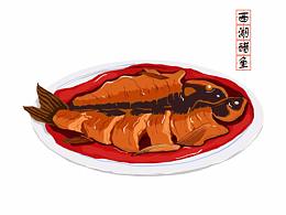 路过一个地方，喜欢一份美食，画一张插画