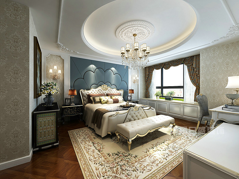 【太原东易格调】绿地卢浮公馆法式200平米装修效果图